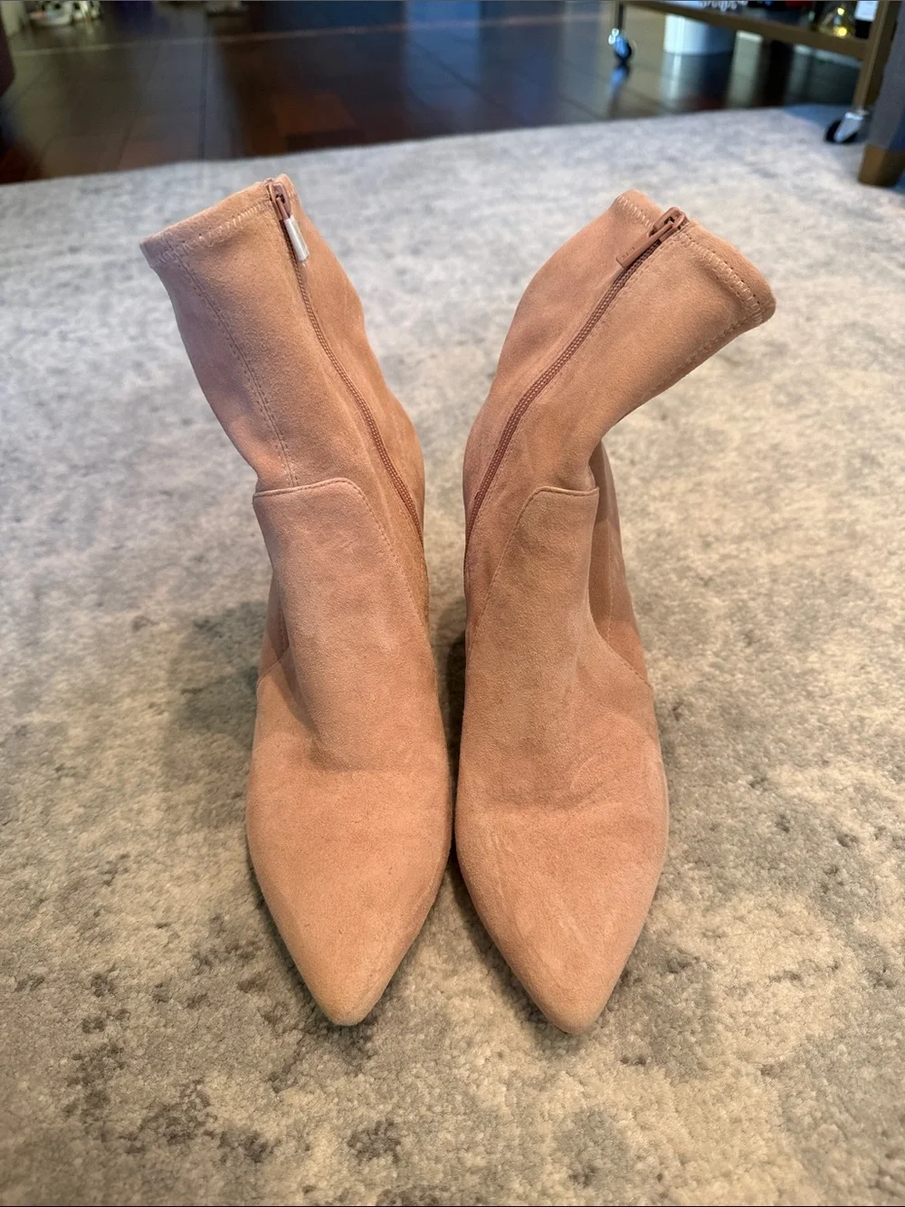 Loeffler Randall Blush Isla Slim Ankle Suede Booties